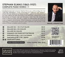 Stephan Elmas (1862-1937): Sämtliche Klavierwerke Vol.1, CD