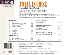 Georg Friedrich Händel (1685-1759): Instrumentalmusiken aus Opern &amp; Oratorien - "Händel at Home" Vol.2 (Total Eclipse), CD