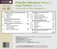 Serge Prokofieff (1891-1953): Kammermusik - Prokofiev Milestones 2, CD