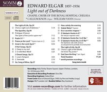 CD-Titel: "Edward Elgar: Light out of Darkness". Enthält Werke wie "The Light of Life, Op.29" und "God Save the King".