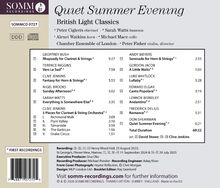 „Quiet Summer Evening - British Light Classics“ enthält Werke von Geoffrey Bush, Terence Higgins und anderen, 69:32 Min.