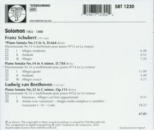 Solomon spielt Klaviersonaten, CD