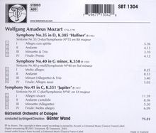 Wolfgang Amadeus Mozart (1756-1791): Symphonien Nr.35,40,41, CD
