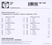 Johann Christian Bach (1735-1782): Bläsersymphonien Nr.1-6, CD