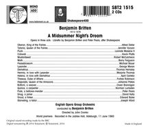 Benjamin Britten (1913-1976): A Midsummernight's Dream op.64, 2 CDs