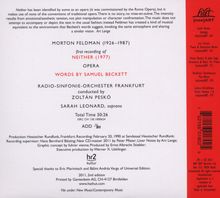 Morton Feldman (1926-1987): Neither (Oper), CD