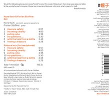 Album von Hans Koch & Florian Stoffner. Titel: "Net". Trackliste: "insecure safety", "incoming clearity", usw. 60:31 min.