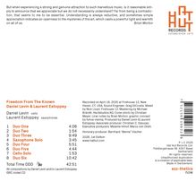 "Freedom From The Known", Daniel Levin & Laurent Estoppey. Stücke: Duo One bis Duo Six, Saxophone und Cello. 42:51.