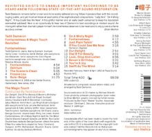 Texte in Großbuchstaben: "REVISITED EXISTS TO ENABLE IMPORTANT RECORDINGS TO BE HEARD ANEW FOLLOWING STATE-OF-THE-ART SOUND RESTORATION." 

Descriptions of two Jazz-Alben: „Fontainebleau“ und „The Magic Touch“, Details zu Musikern und Tracks. Logo mit asiatischem Schriftzeichen.