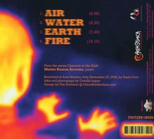 1. AIR (9.06), 2. WATER (8.59), 3. EARTH (7.49), 4. FIRE (16.15). Wärmebild einer Person mit leuchtenden Farben.