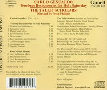 Carlo Gesualdo von Venosa (1566-1613): Lecons de Tenebres: Responsorien für den Karsamstag, CD