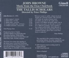 John Browne (fl. ca. 1490): Music from the Eton Choirbook, CD