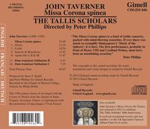 John Taverner (1490-1545): Missa Corona Spinea, CD