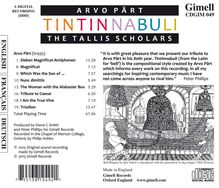 Arvo Pärt (geb. 1935): Geistliche Chorwerke "Tintinnabuli", CD