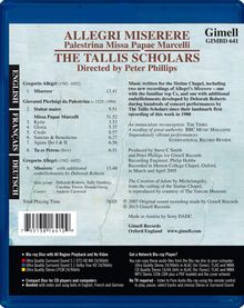 Gregorio Allegri (1582-1652): Miserere, Blu-ray Audio