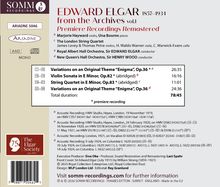 Edward Elgar, from the Archives vol.1. Premiere Recordings Remastered. Gesamtspieldauer: 78:45. Variationen, Violinsonate, Streichquartett.