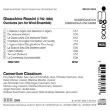 Gioacchino Rossini (1792-1868): Ouvertüren (Harmoniemusik), CD