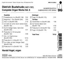 Dieterich Buxtehude (1637-1707): Orgelwerke Vol.6, CD