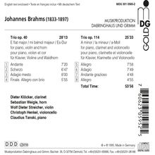 Johannes Brahms (1833-1897): Klarinettentrio op.114, CD