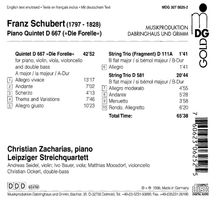 Franz Schubert (1797-1828): Klavierquintett D.667 "Forellenquintett", CD