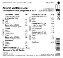 Antonio Vivaldi (1678-1741): Flötenkonzerte op.10 Nr.1-6, CD