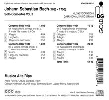 Johann Sebastian Bach (1685-1750): Cembalokonzerte BWV 1052,1055,1064, CD