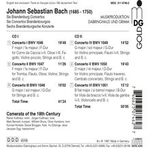 Johann Sebastian Bach (1685-1750): Brandenburgische Konzerte Nr.1-6, 2 CDs