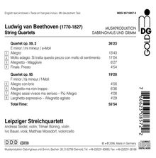 Ludwig van Beethoven (1770-1827): Streichquartette Nr.8 &amp; 11, CD