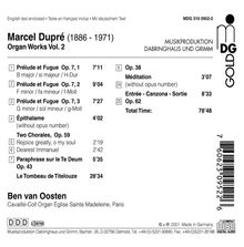 Marcel Dupre (1886-1971): Orgelwerke Vol.2, CD