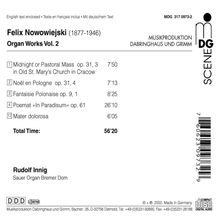 Felix Nowowiejski (1877-1946): Orgelwerke, CD