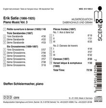 Erik Satie (1866-1925): Klavierwerke Vol.3, CD