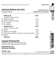 Johannes Brahms (1833-1897): Streichsextett Nr.2 op.36, CD