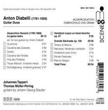 Anton Diabelli (1781-1858): Werke für Gitarrenduo, CD