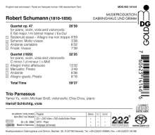 Robert Schumann (1810-1856): Klavierquartette op.47 &amp; c-moll (1829), Super Audio CD