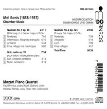 Melanie (Mel) Bonis (1858-1937): Klavierquartette Nr.1 &amp; 2, CD