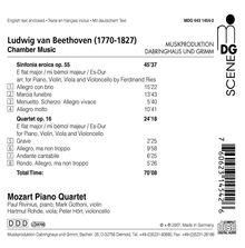 Ludwig van Beethoven (1770-1827): Symphonie Nr.3 (für Klavierquartett), CD