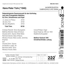 Hans Peter Türk (geb. 1940): Siebenbürgische Passionsmusik für den Karfreitag, Super Audio CD