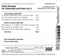 Doris Hochscheid - Dutch Sonatas für Cello &amp; Klavier Vol.2, Super Audio CD