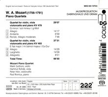 Wolfgang Amadeus Mozart (1756-1791): Klavierquartette Nr.1 &amp; 2, Super Audio CD