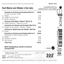 Carl Maria von Weber (1786-1826): Klarinettenkonzerte Nr.1 &amp; 2, Super Audio CD