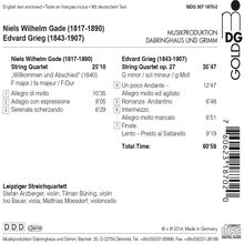 Niels Wilhelm Gade (1817-1890): Streichquartett F "Willkommen und Abschied", CD