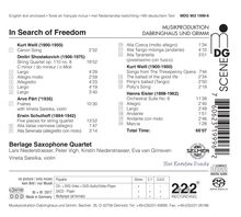Berlage Saxophone Quartet - In Search of Freedom, Super Audio CD