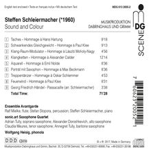 Steffen Schleiermacher (geb. 1960): Kammermusik "Sound and Colour", CD