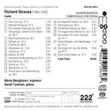 Richard Strauss (1864-1949): Lieder, Super Audio CD