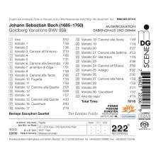 Johann Sebastian Bach (1685-1750): Goldberg-Variationen BWV 988 für Saxophonquartett, Super Audio CD