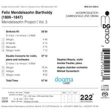 Felix Mendelssohn Bartholdy (1809-1847): Mendelssohn Project Vol.3, Super Audio CD