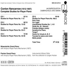 Conlon Nancarrow (1912-1997): Studies for Player Piano Nr.1-49, 5 CDs