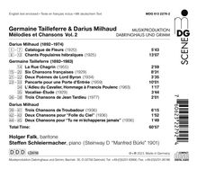 Darius Milhaud (1892-1974): Lieder "Melodies et Chansons" Vol.2, CD