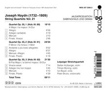 Joseph Haydn (1732–1809). String Quartets Vol. 21. Quartet Op. 55, 1–3 mit Stücken in A-Dur, f-Moll, B-Dur. Laufzeit: 69'11.