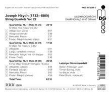 Joseph Haydn (1732–1809), String Quartets Vol. 22: Drei Quartette in G, D und Es-Dur, gespielt vom Leipziger Streichquartett.
